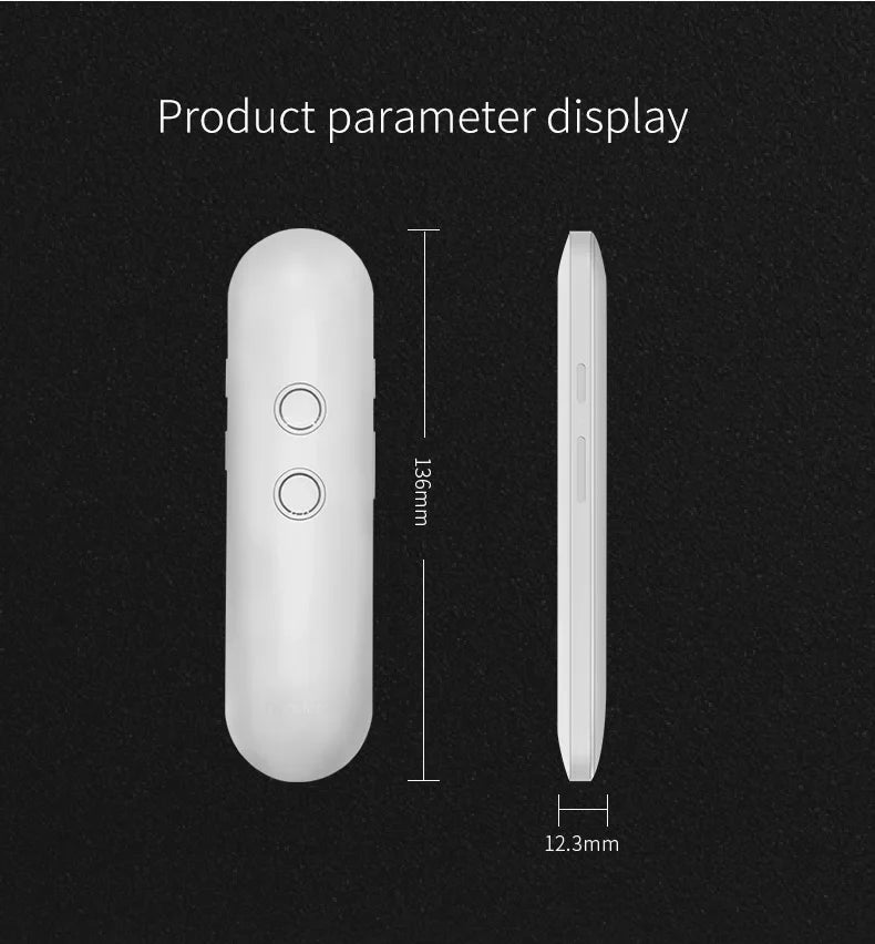 2024 T4 Portable Wireless Smart Translator - Two-Way Instant Voice Translation in 40 Languages, Bluetooth Multi-Language App