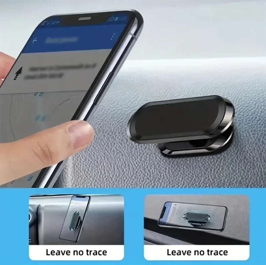 Magnetic Car Phone Holder - 360° Rotatable Mini Strip Shape Stand with Strong Metal Magnet for iPhone 14 & Huawei GPS Mount