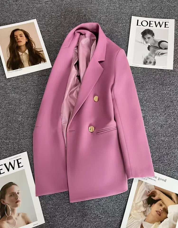 2023 Women's Elegant Single Button Blazer – Slim Fit Long Sleeve Office Jacket for Autumn & Winter