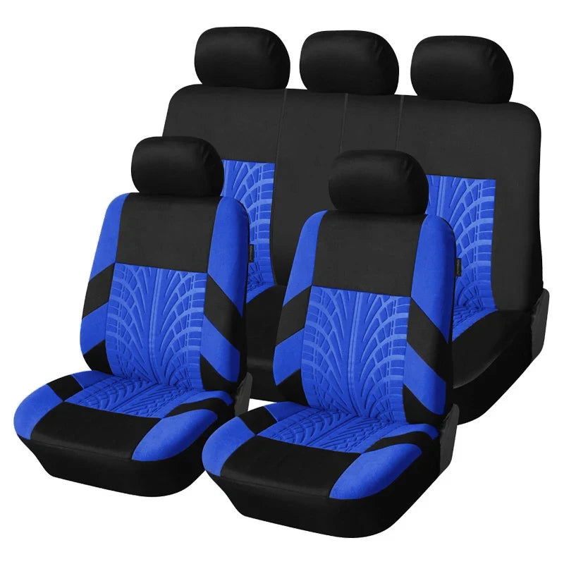Brand Embroidery Universal Car Seat Cover Set with Organizer – Premium Interior Protection for Golf 4, Citroen C4, IZH 2126, Hyundai i20 & Honda Models