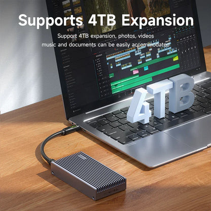 Hagibis 40Gbps USB4 M.2 NVMe SSD Enclosure – LED Display with USB4 Cable for Thunderbolt 4/3 & USB 3.2/3.1/3.0 B+M M-Key SSD Case