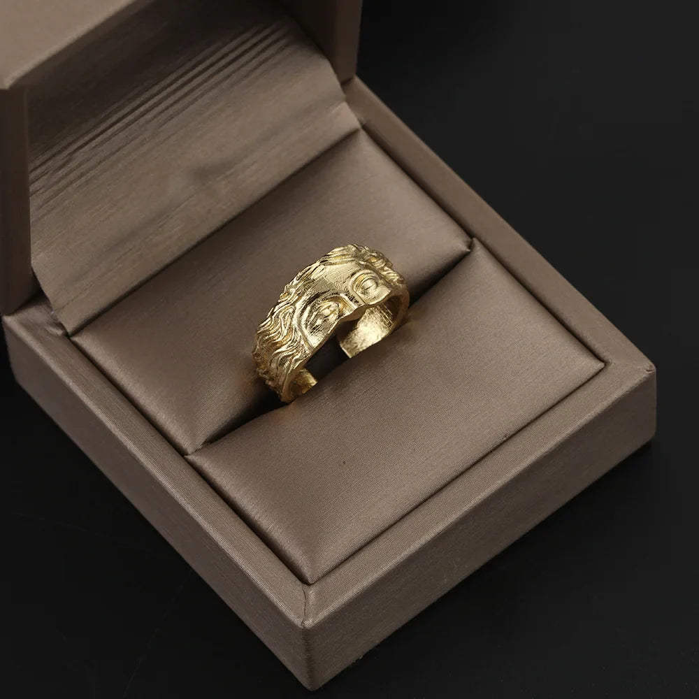 Retro Half-Face Venus Ring – Greek Mythology Vintage Punk Gothic Open Ring, Unisex Designer Jewelry