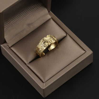 Retro Half-Face Venus Ring – Greek Mythology Vintage Punk Gothic Open Ring, Unisex Designer Jewelry