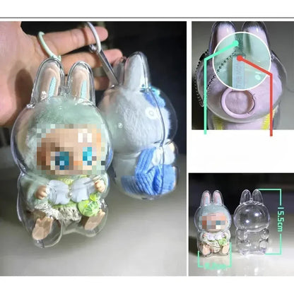 Labubu Blind Box Protective Cover — Thickened Transparent Dust Bag for Pendant Dolls, Vinyl Doll Storage (1-4PCS)
