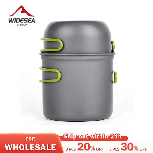 Ultralight Camping Cooking Utensils Set - Widesea Outdoor Tableware Pot Set for Hiking, Picnic, Travel, & Tourist Adventures - Durable Dishes Supplies Equipment