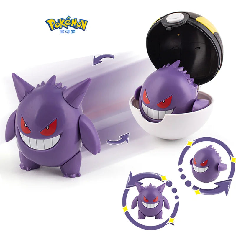 Pokemon Action Figures Set – Pikachu, Gengar, Dragonite, Snorlax & Pokeball Toys