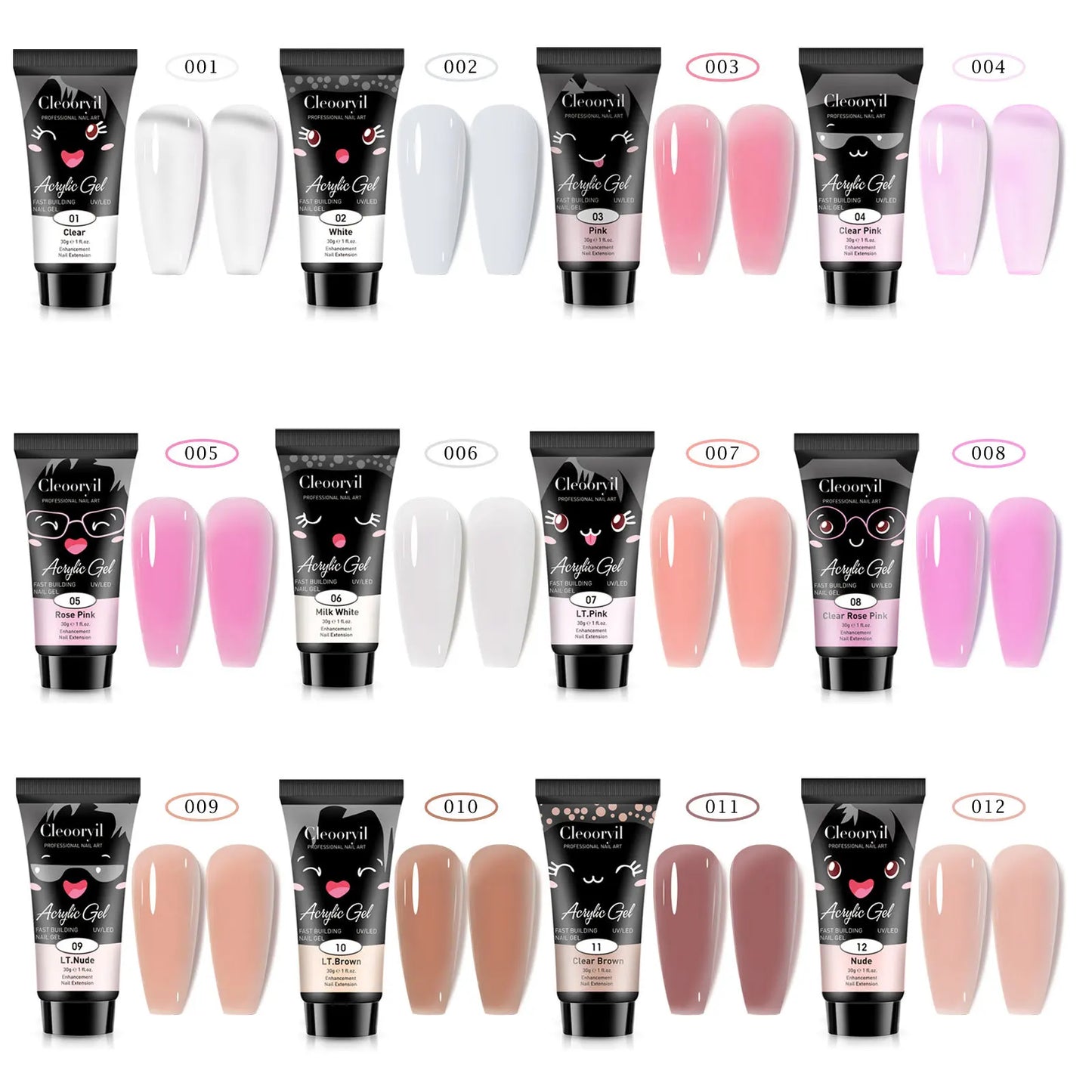15ml Solid Nail Extension Gel – Poly Acrylic Crystal Gel in Naked Color, UV/LED Quick Build & Nail Extension Polish