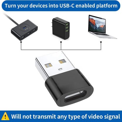 USB-C to USB Adapter – Type-C Male to Female Converter for Phones, PCs, and Laptops, 1/2/5pcs Pack