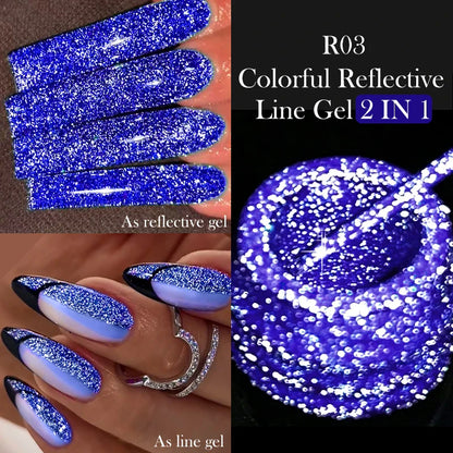 LILYCUTE 5ml Silver Metallic Liner Gel Polish – Super Bright UV Nail Art Stripe & Drawing Paint Varnish, Mirror Effect Graffiti Gel