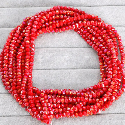 4mm/6mm/8mm Round Crystal Glass Beads – Faceted Spacer Loose Beads for DIY Jewelry Making & Needlework Craft Accessories
