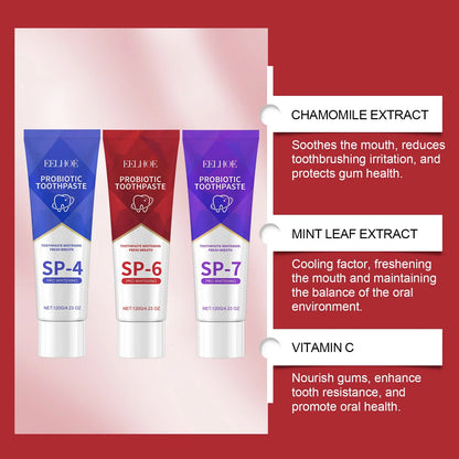SP-6 Whitening Toothpaste with Probiotics – Plaque & Tartar Removal, Fresh Breath & Oral Hygiene