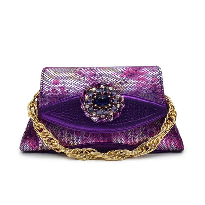 Women’s Purple Italian Shoe & Bag Set - Elegant Heeled Party & Wedding Accessories