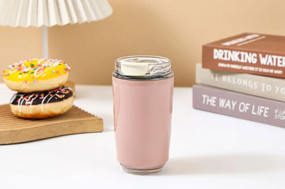 240ml Stainless Steel Insulated Coffee Cup – Vacuum Travel Mug for Car, Portable Hot & Cold Water Bottle Roller Design