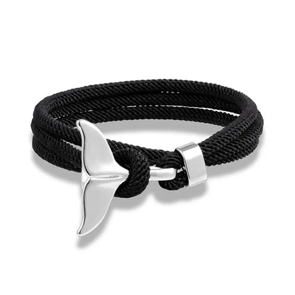 Whale Tail Anchor Bracelet - Adjustable Ocean Style Rope Couple Friendship Jewelry