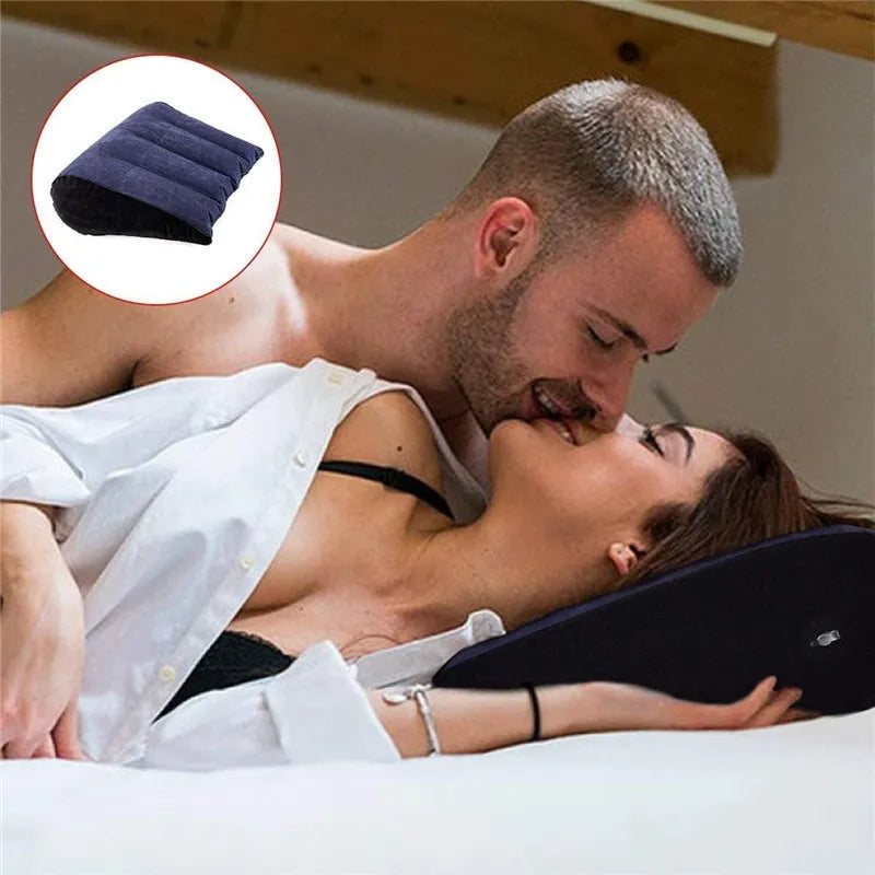 Multifunctional Inflatable Travel Pillow - Triangular Body and Lumbar Support Air Cushion for Yoga and Various Travel Positions