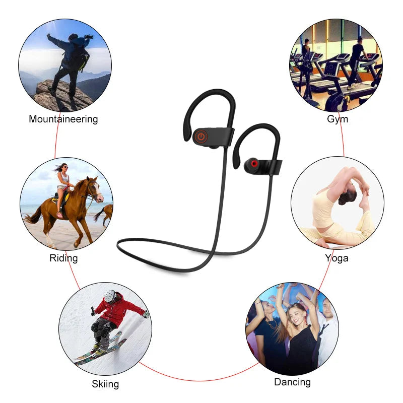 BT 5.3 Wireless Headphones – Long-Play Stereo Soundproof Earphones for Sports, Running, Gym, and Exercise