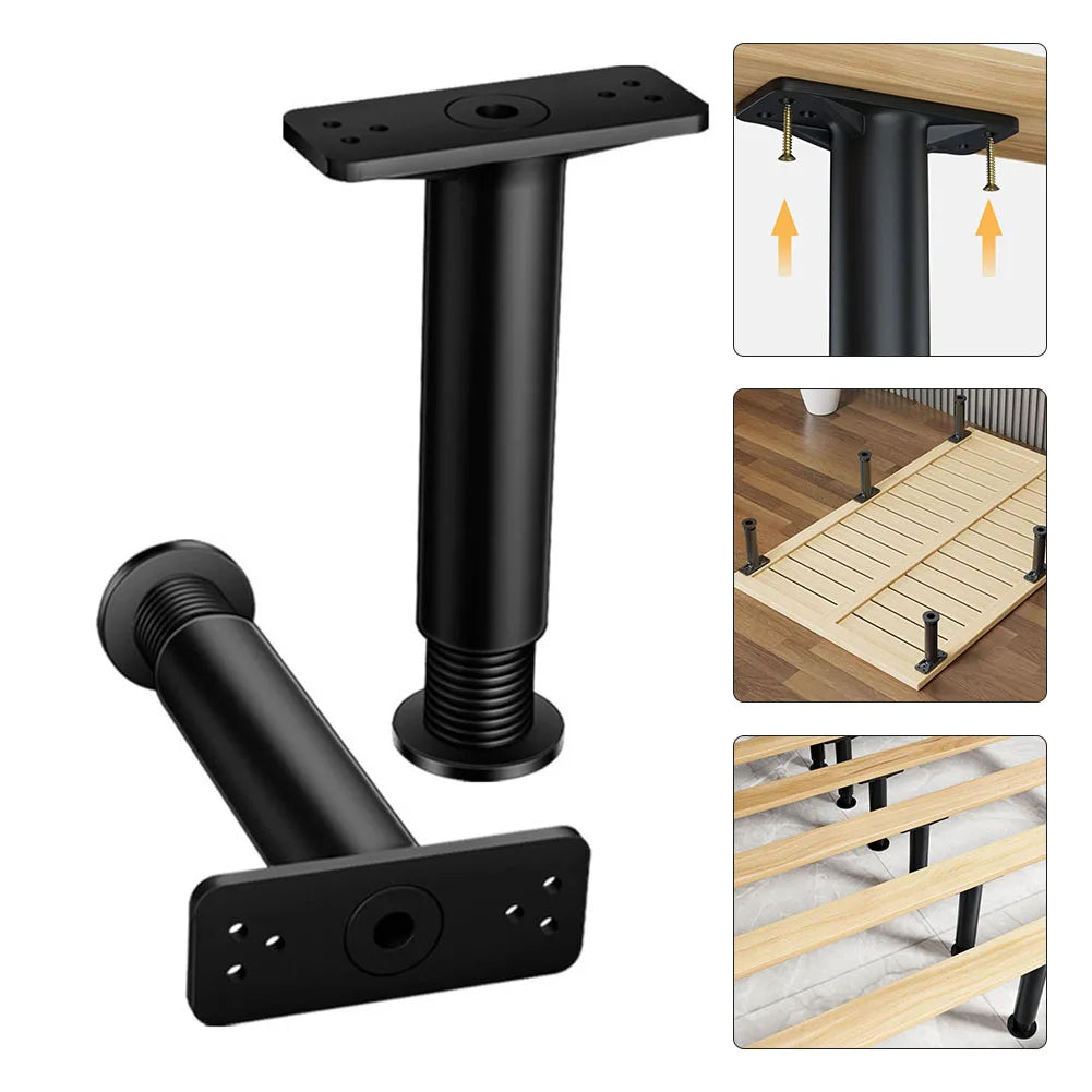 Telescopic Adjustable Bed Legs : Load Bearing Furniture Support Foot for Sofa, Bed, and Bottom Bracket