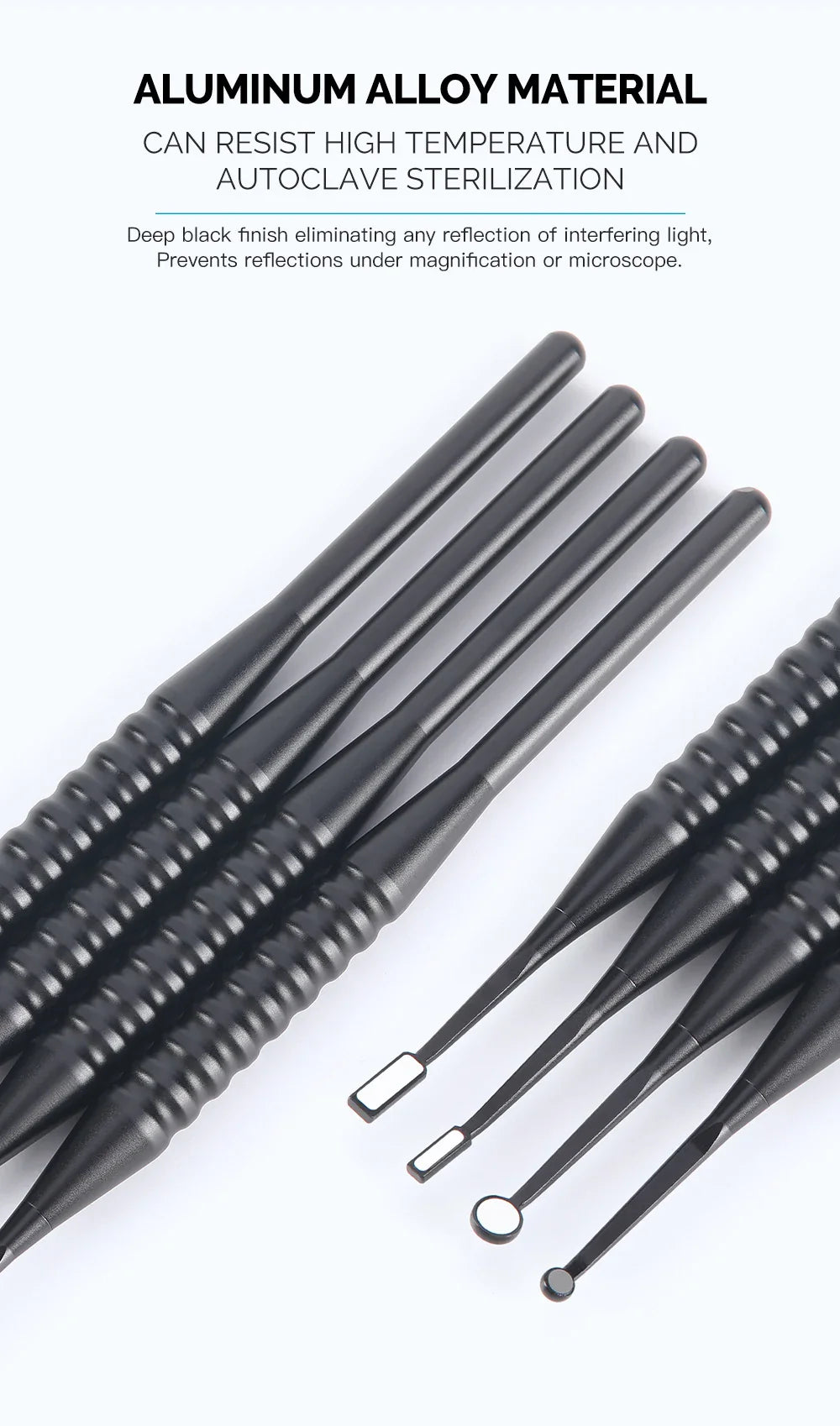 AZDENT Dental Micro Mouth Mirror – 2mm/3mm/5mm Anti-Fog Odontoscope with Detachable Handle for Oral Check