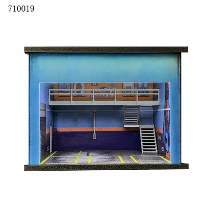 GFans 1:64 Scale Diorama Car Garage Model – LED Lighted Parking Lot DIY City Set for Collection & Display Gifts