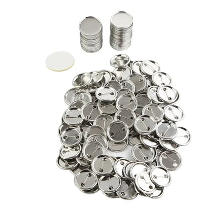 100 Sets Round Badge Pin Button Maker Machine - 25/32/37/44/58MM, DIY Punch Press Machine, Manual Badge Parts Consumables