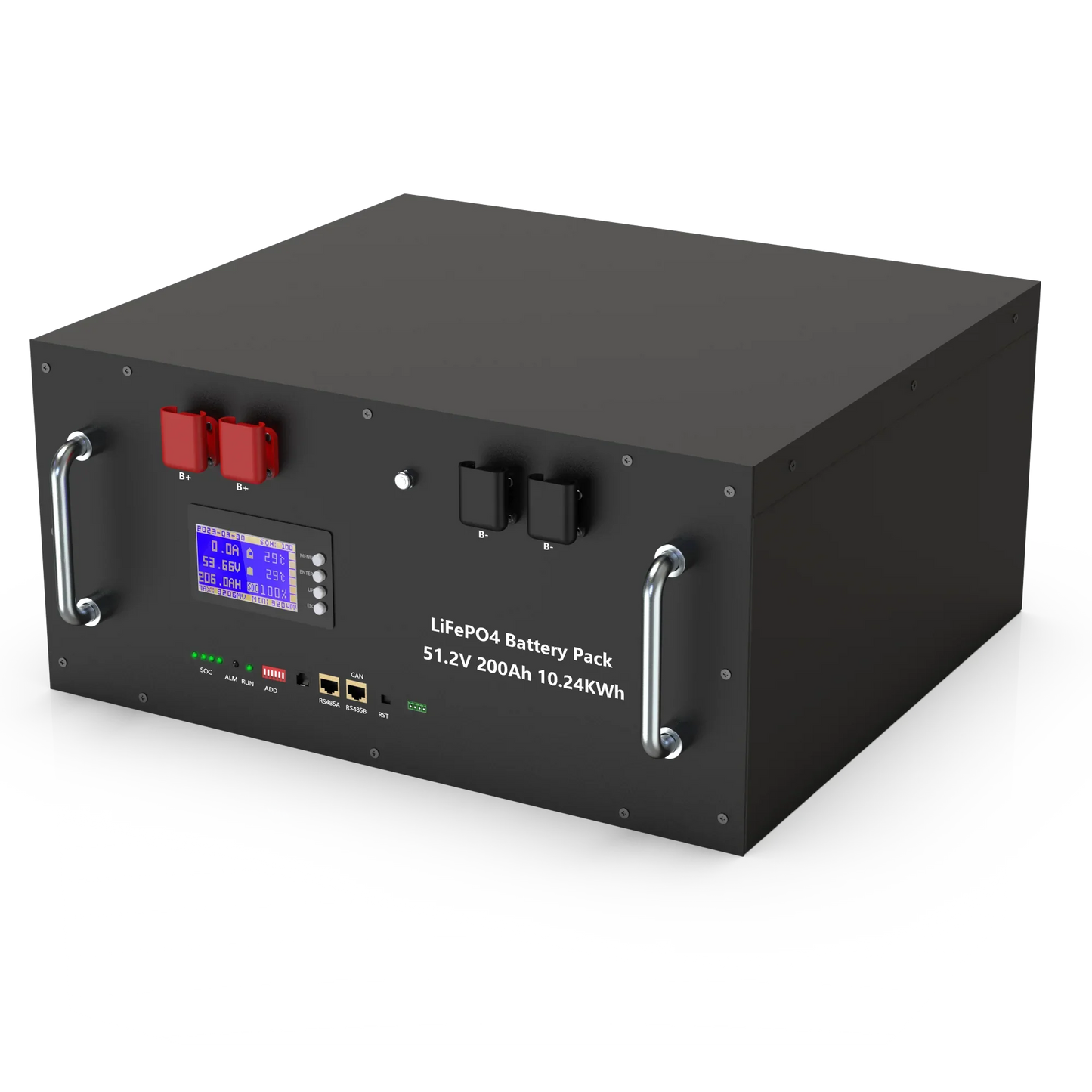 48V LiFePO4 Battery Pack — 100Ah/150Ah/200Ah 51.2V 10KW Rechargeable Lithium Solar Battery with 6000+ Cycles for Home Storage