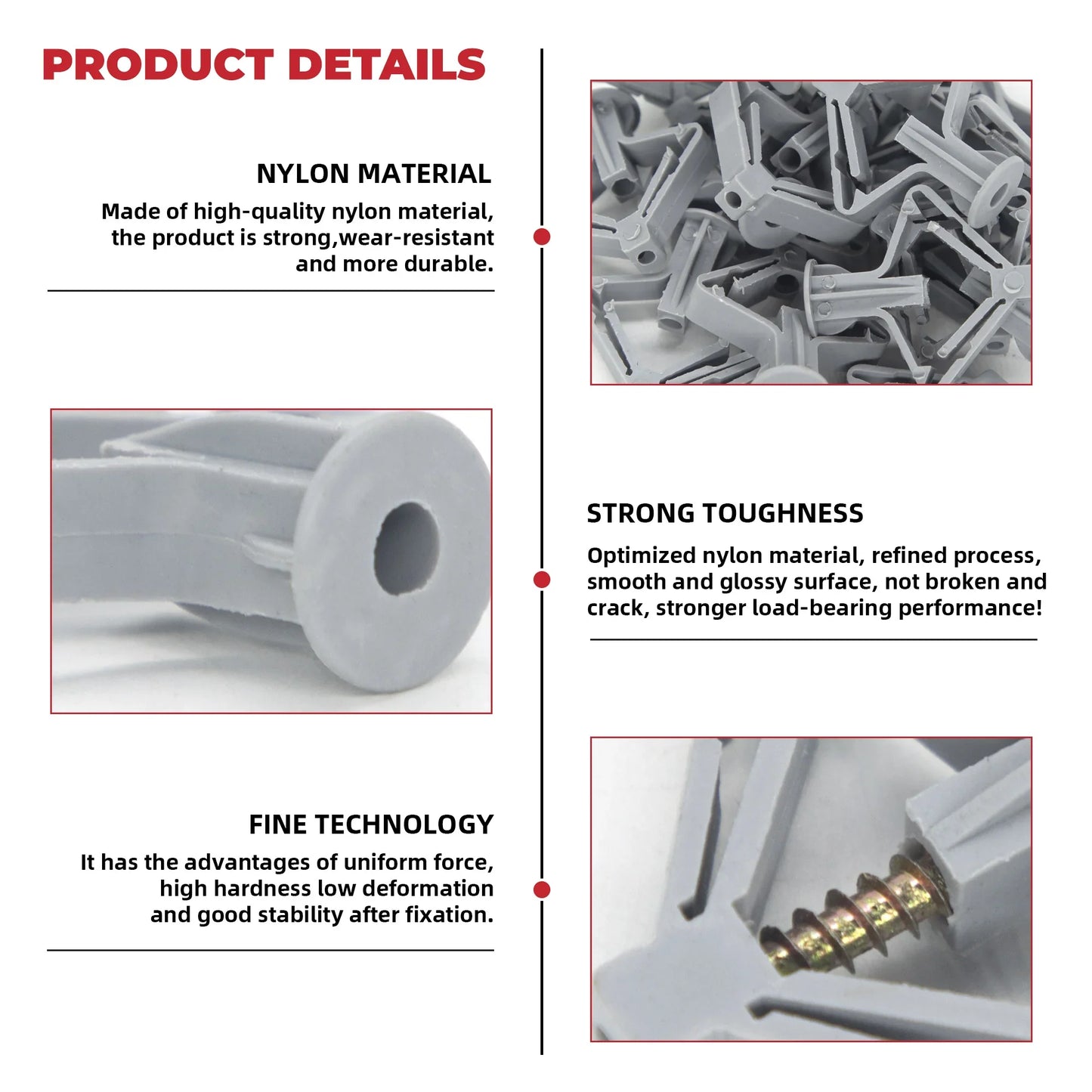 100pcs Drywall Anchor Kit — Hollow Wall Anchors, Plasterboard Plugs, Screws & Butterfly Expansion Tubes (50 Sets)