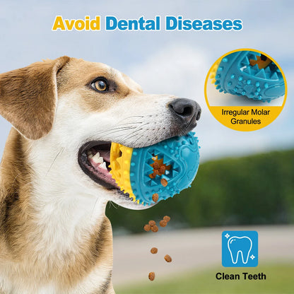 Dog Chew Sound Ball Toys - Interactive Treat Dispensing Teeth Cleaning & Training Pet Toy