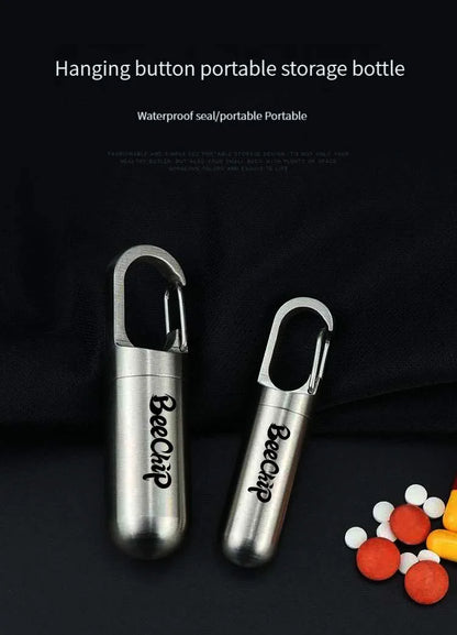 Stainless Steel Waterproof Pill Box – Portable, Moisture-Sealed Travel Medication Storage