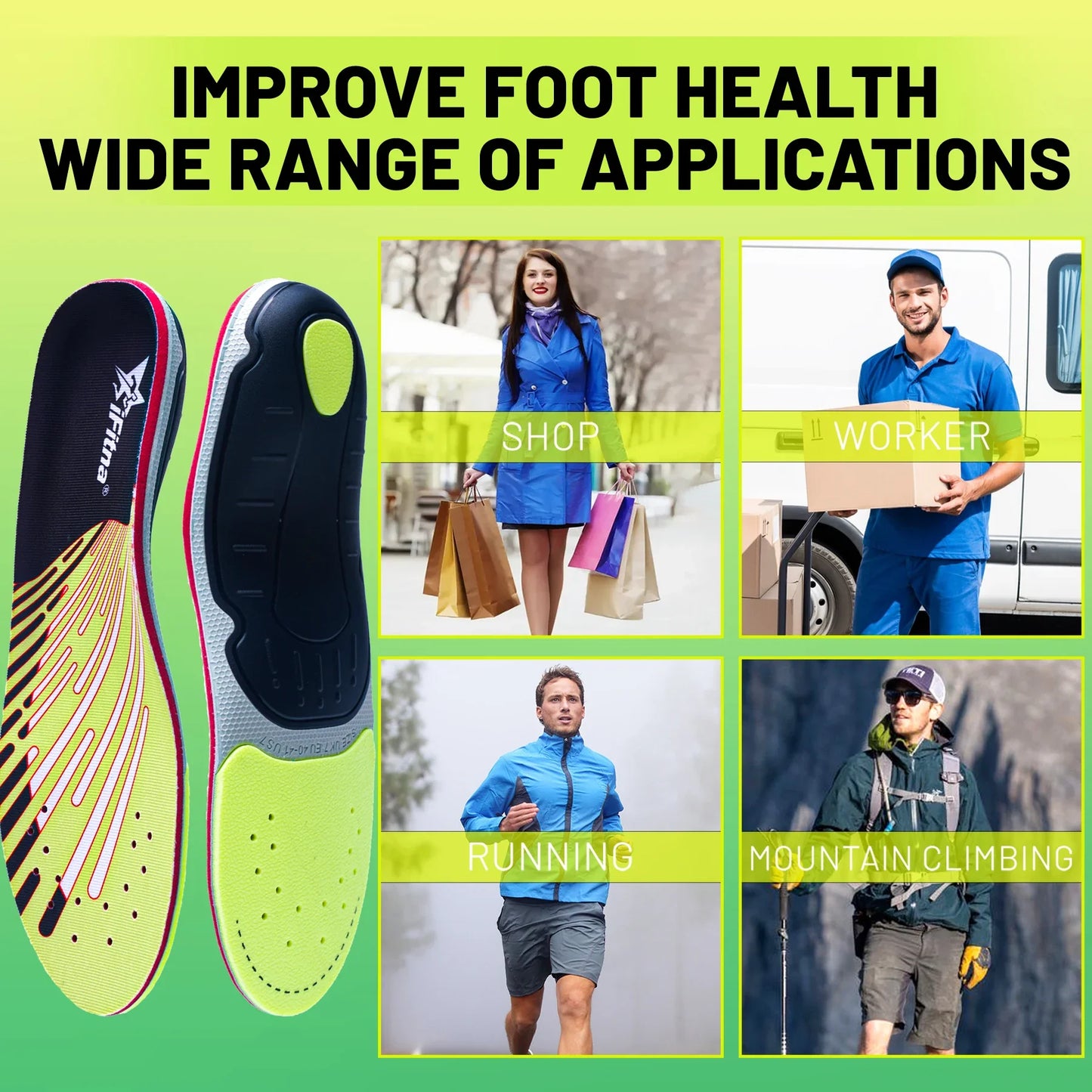 Plantar Fasciitis Insoles - Orthopedic Arch Support & Heel Pain Relief Inserts