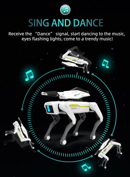 Teeggi Electric RC Intelligent Robot Dog – Multifunctional Bionic Smart Mechanical Dog with Turret, Educational Toy Gift