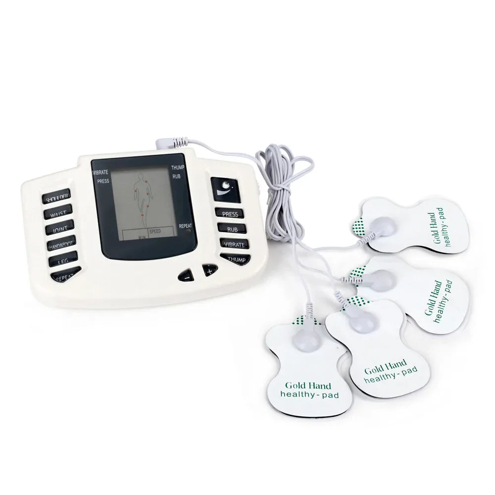 Full Body EMS Muscle Stimulator — Digital TENS Acupuncture Massager with 16 Pads and Meridian Therapy Set