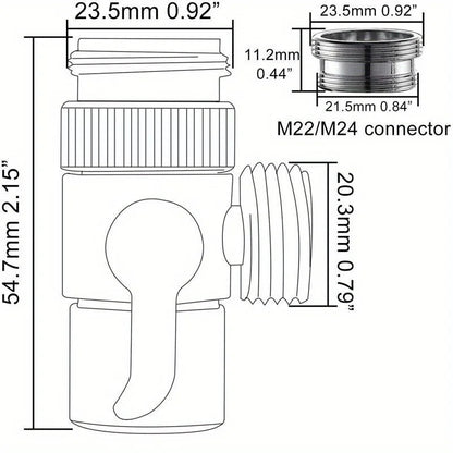 M22/M24 Switch Faucet Adapter – Kitchen Sink Diverter Valve & Water Tap Connector for Toilet, Bidet, Shower, and Bathroom