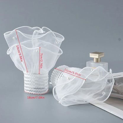 Nail Art Photography Glove - Tulle Pleated Cuff Sleeve Prop for Manicure Display & Nail Tip Showcase
