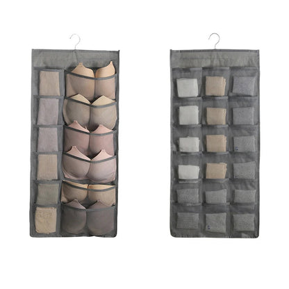 Double-Sided Hanging Underwear Storage Bag — Foldable Organizer for Socks and Underpants, Dormitory and Home Wardrobe