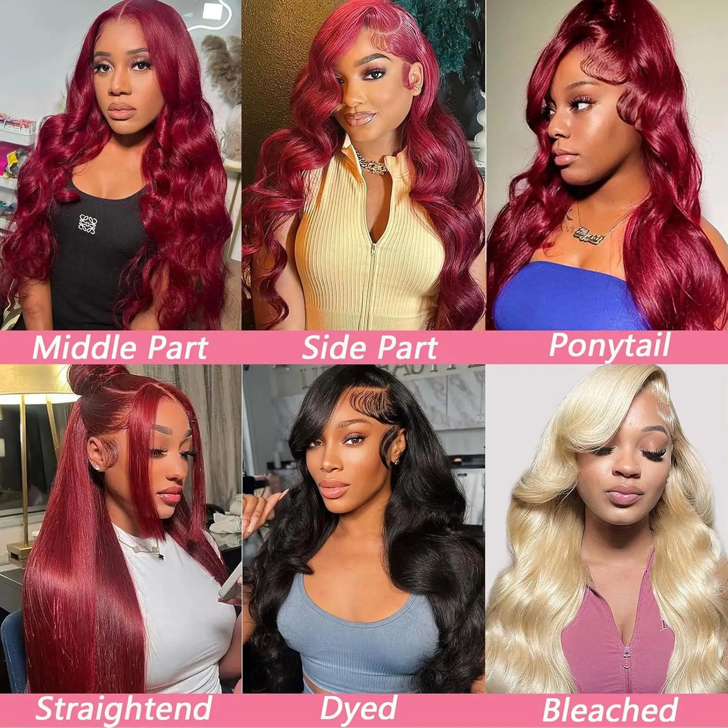 99J Burgundy Body Wave Human Hair Wig – 13x6 HD Transparent Lace Front, 30-40 Inch Curly Brazilian Hair for Women