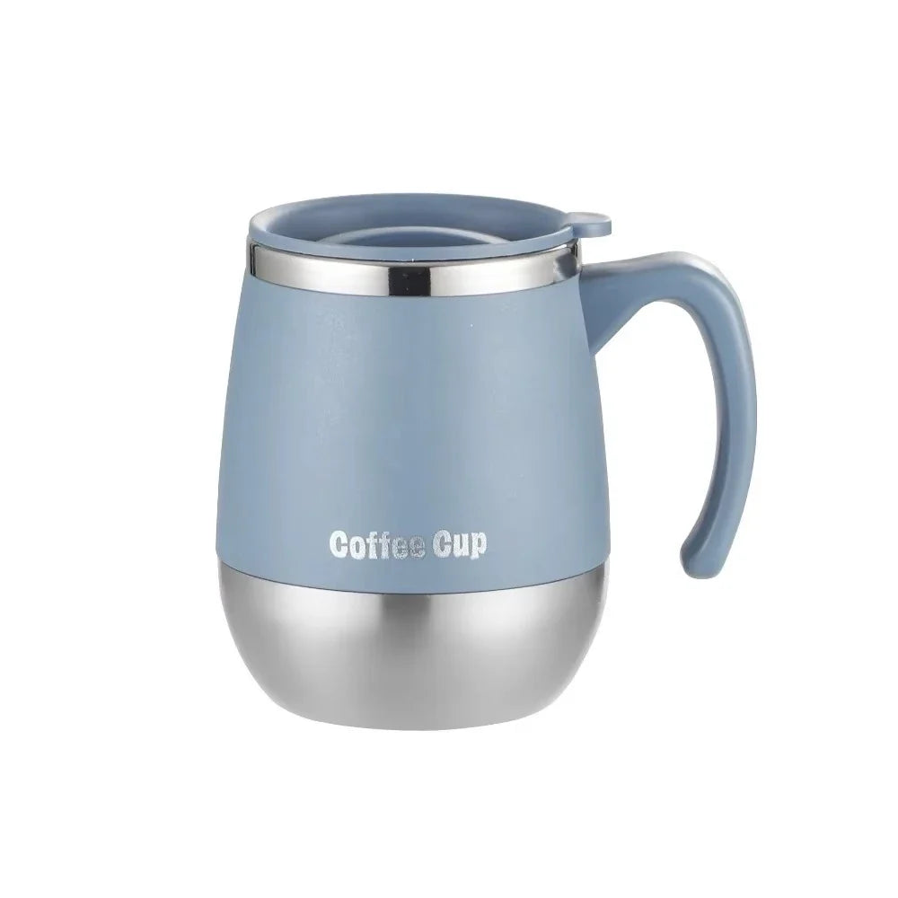 500ML Stainless Steel Insulated Coffee Cup - Double Wall Hot & Cold Travel Tumbler with Lid, Leakproof Design