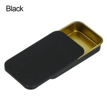 Metal Rectangular Mini Tin Box – Hinged Push-Top Candy, Pill & Small Storage Container