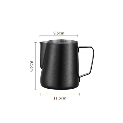 304 Stainless Steel Milk Frothing Pitcher with Measurement Scale – Barista Espresso Coffee Latte Art Jug for Café & Kitchen