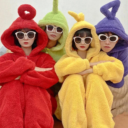 Unisex Tinky Winky Dipsy Po Lala Onesie - Soft Long Sleeve Pajamas & Cosplay Homewear