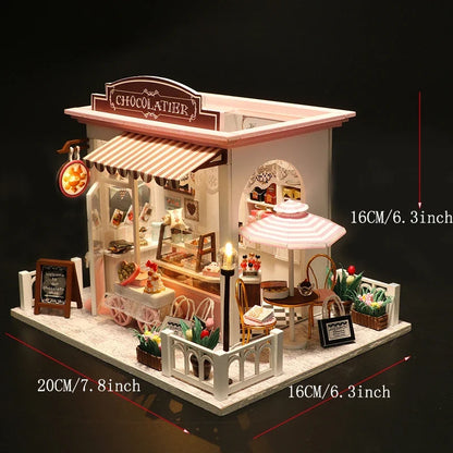 DIY Mini Dollhouse Kit - Handmade 3D Flower House Puzzle Model with Furniture Home Decor Gift