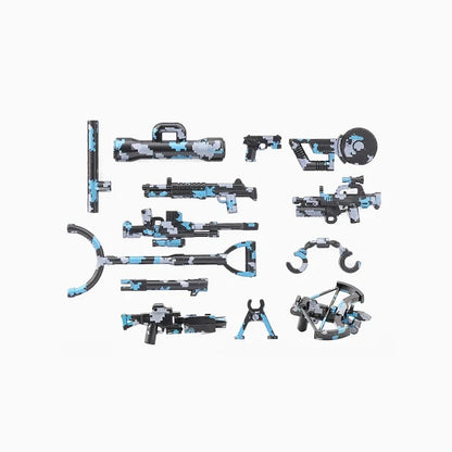 Military Building Blocks Soldier Set - Tactical Weapons Figures with Gatling Gun, Rifle, Mortar & Accessories Toy Kit