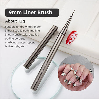 Nail Art Liner Brushes for Striping & Drawing – 6 to 25mm Design Pens, Professional Manicure Tools
