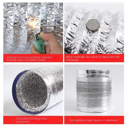 Scalable Aluminum Foil Ventilation Duct Hose – 80/100/120/150/200mm Exhaust Pipe for Kitchen, Bathroom & Fan Outlets
