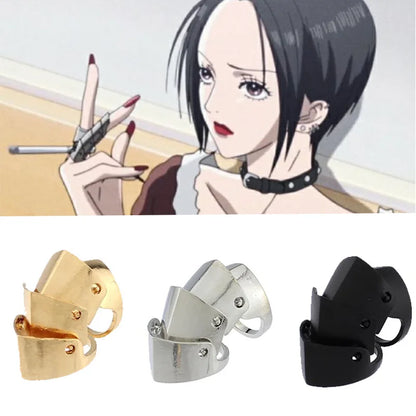 Anime Oosaki Nana Punk Gothic Armor Rings – Rock Scroll Knuckle Finger Jewelry for Men & Women Cosplay Gift