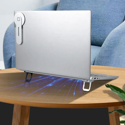 2PCS Mini Foldable Laptop Stand – Portable Adjustable Notebook & Keyboard Riser with 2 Angles, Self-Adhesive Invisible Design