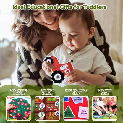Farm Animals Felt Story Board Set – Interactive Early Learning Wall Puzzle Toys for Toddlers