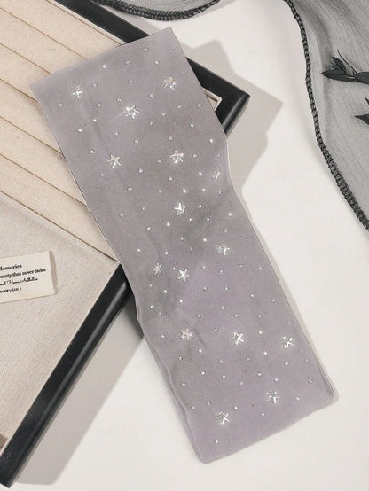 Black & White Star Headbands - Soft Non-Slip Hair Wraps for Women & Girls Yoga Workout & Fashion Accessory