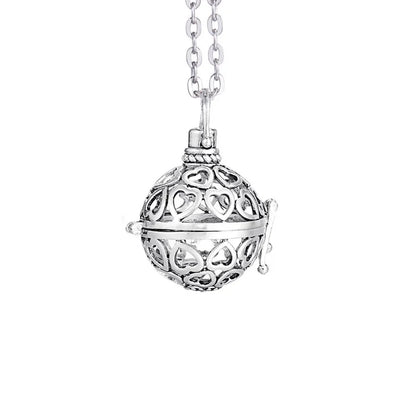 Vintage Mexico Angel Ball Chime Necklace – Antique Locket Aromatherapy Essential Oil Diffuser