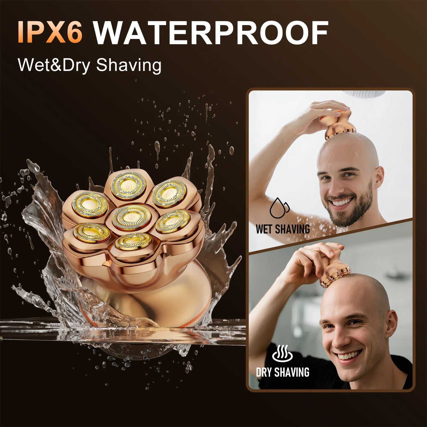 MAXGROOM Head Shaver PRO - Waterproof USB Rechargeable Electric Razor for Bald Men with Floating Blades & Beard Trimmer