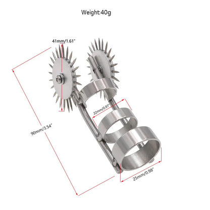 Stainless Steel Fetish Finger Needles Wheel — BDSM Wartenberg Pinwheel for Erotic Stimulation, Adult Sex Toy for Couples